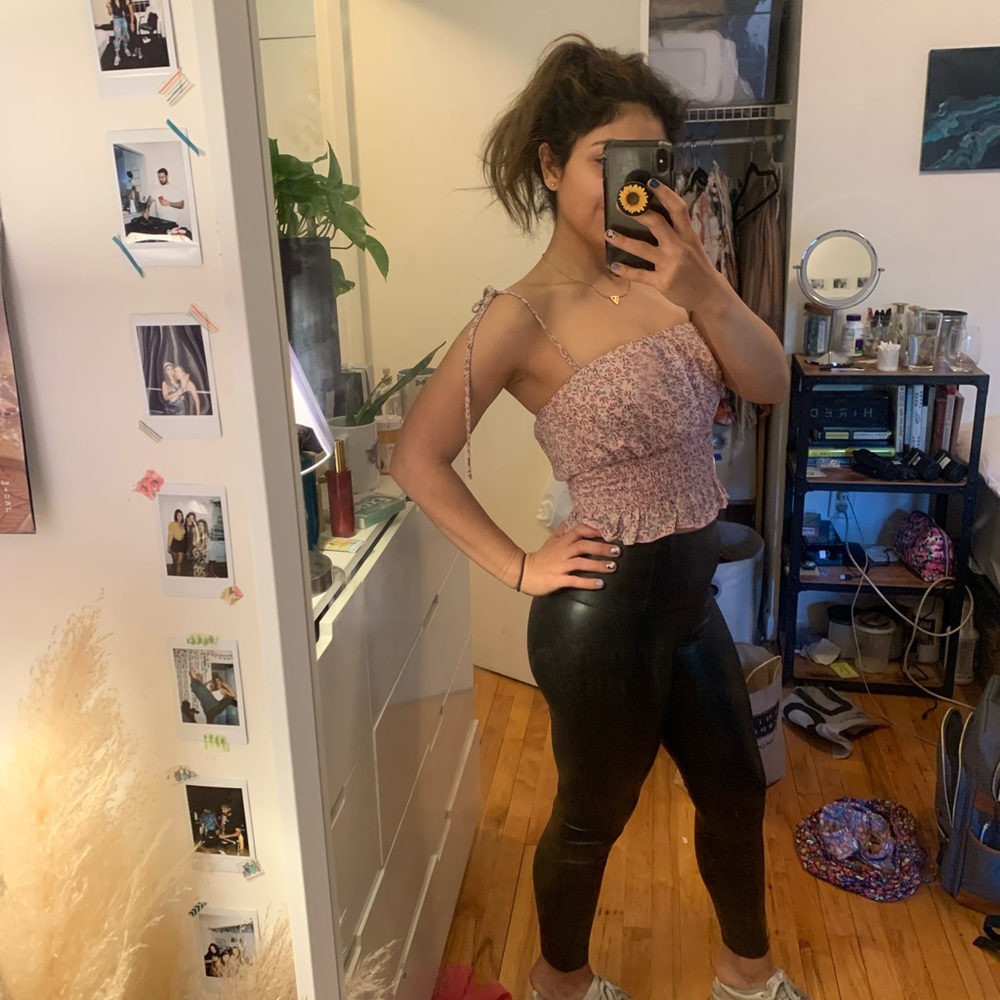 MILEY + MOLLY purple flower crop tank top, Size S